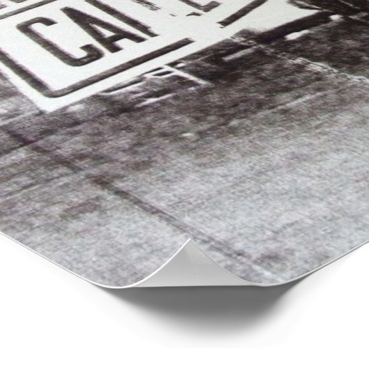 Schwarzweißschild Poster (Ecke)