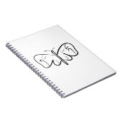 Schwarzweißschmetterling Notizblock (Rechte Seite)