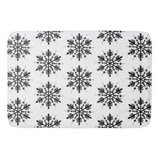 Schwarzweißschneeflocke Badematte (Vorderseite)