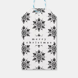 Schwarzweißschneeflocke Geschenkanhänger