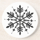 Schwarzweißschneeflocke Getränkeuntersetzer (Vorne)