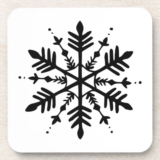 Schwarzweißschneeflocke Getränkeuntersetzer (Vorderseite)