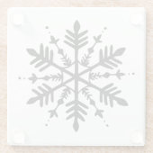 Schwarzweißschneeflocke Glasuntersetzer (Rückseite)