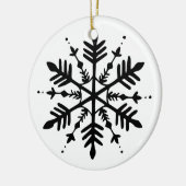 Schwarzweißschneeflocke Keramik Ornament (Links)