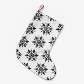 Schwarzweißschneeflocke Kleiner Weihnachtsstrumpf (Vorderansicht (hängend))