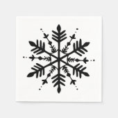 Schwarzweißschneeflocke Serviette (Vorderseite)