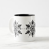 Schwarzweißschneeflocke Zweifarbige Tasse (Vorderseite Links)
