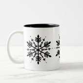 Schwarzweißschneeflocke Zweifarbige Tasse (Links)