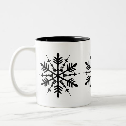 Schwarzweißschneeflocke Zweifarbige Tasse (Links)