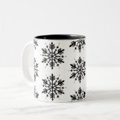 Schwarzweißschneeflocke Zweifarbige Tasse (Vorderseite Links)