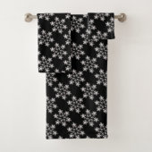 Schwarzweißschneeflocken Badhandtuch Set (Insitu)