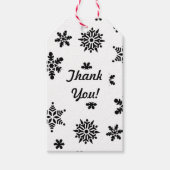 Schwarzweißschneeflocken - Geschenk oder Gefallen- Geschenkanhänger (Vorderseite)