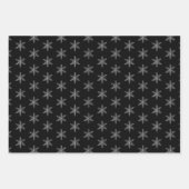 Schwarzweißschneeflocken Geschenkpapier Set (Vorderseite 2)