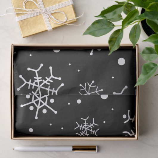 Schwarzweißschneeflocken Seidenpapier (Geschenk)