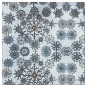 Schwarzweißschneeflocken Stoff (Nahaufnahme)