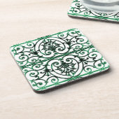 Schwarzweißscrollworkmuster Untersetzer (Linke Seite)