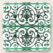 Schwarzweißscrollworkmuster Untersetzer (Vorderseite)