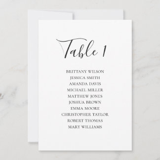 Schwarzweißsitzkarte. Moderne Hochzeit Einladung