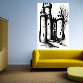 Schwarzweißskizze | AI Art Poster