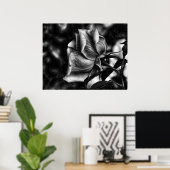 Schwarzweißskizze der Rose Poster (Heimbüro)