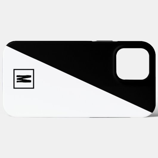 Schwarzweißspaltung Benutzerdefinierte Monogramm Case-Mate iPhone Hülle (Rückseite (Horizontal))