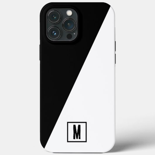 Schwarzweißspaltung Benutzerdefinierte Monogramm Case-Mate iPhone Hülle (Rückseite)