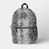 Schwarzweißspiegeln des Glitzer Bedruckter Rucksack (Vorderseite)