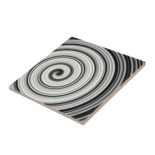 Schwarzweißspirale Fliese (Seite)