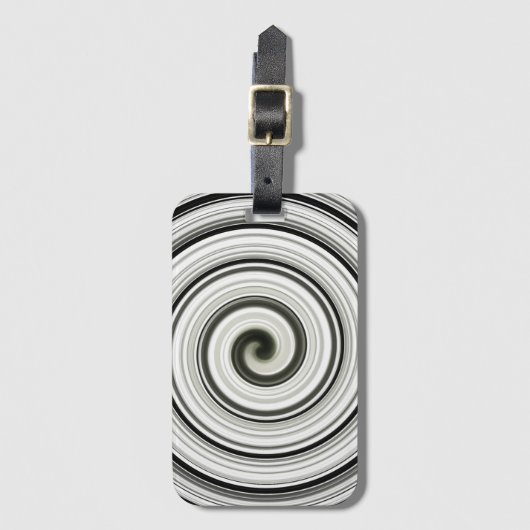 Schwarzweißspirale Gepäckanhänger (Vorderseite Vertikal)