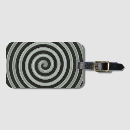 Schwarzweißspirale Gepäckanhänger (Vorderseite (Horizontal))