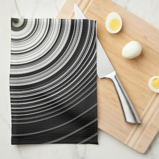 Schwarzweißspirale Geschirrtuch (Viertel Falte)