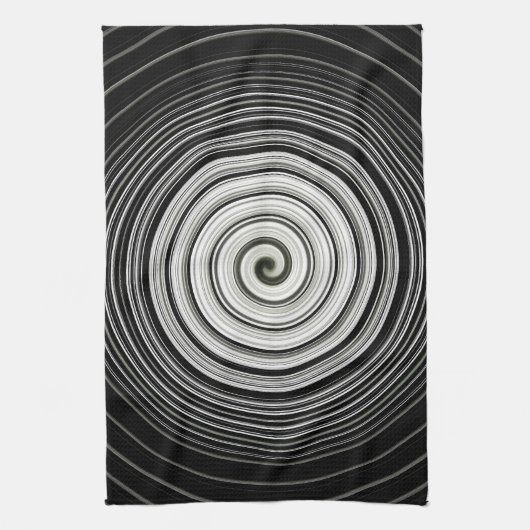 Schwarzweißspirale Geschirrtuch (Vertikal)