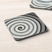 Schwarzweißspirale Getränkeuntersetzer (Linke Seite)