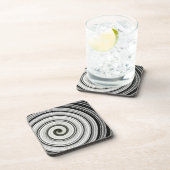 Schwarzweißspirale Getränkeuntersetzer (Rechte Seite)