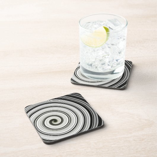 Schwarzweißspirale Getränkeuntersetzer (Rechte Seite)