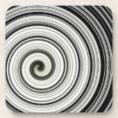 Schwarzweißspirale Getränkeuntersetzer (Vorderseite)