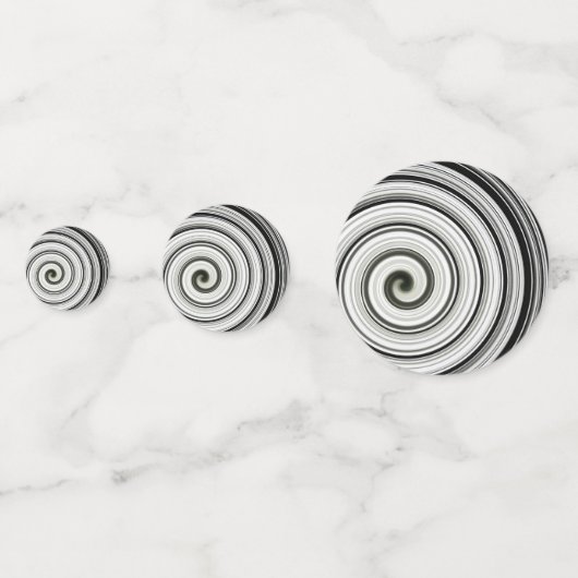 Schwarzweißspirale Konfetti (Rückseiten)