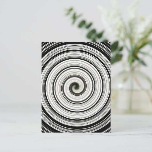 Schwarzweißspirale Postkarte (Stehend Vorderseite)