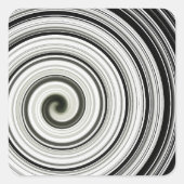 Schwarzweißspirale Quadratischer Aufkleber (Vorderseite)