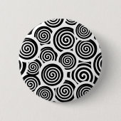 Schwarzweißspirale Vektormuster Button (Vorderseite)