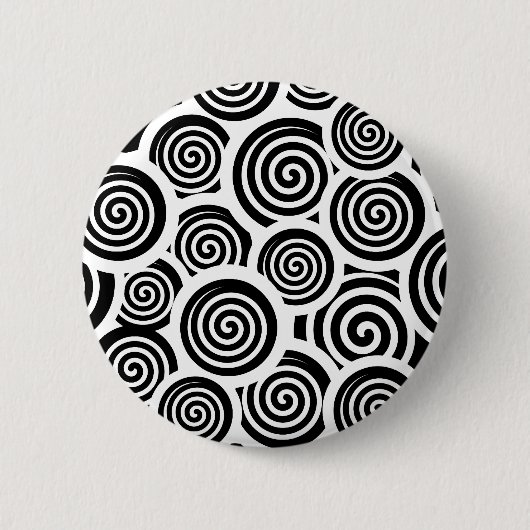 Schwarzweißspirale Vektormuster Button (Vorderseite)