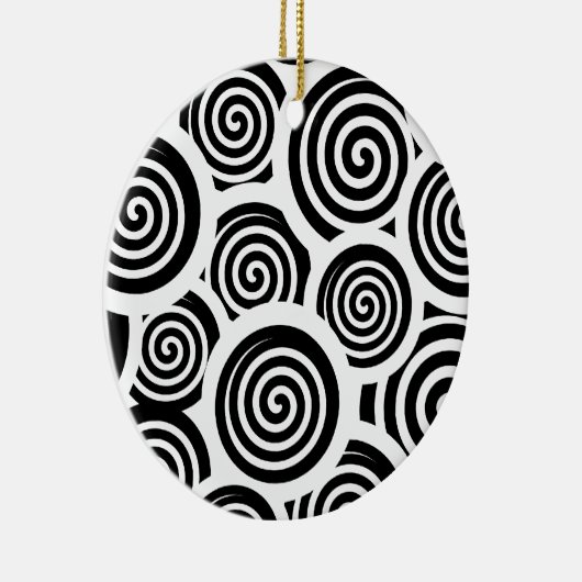 Schwarzweißspirale Vektormuster Keramik Ornament (Rechts)