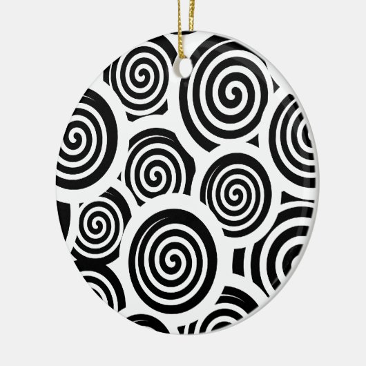 Schwarzweißspirale Vektormuster Keramik Ornament (Links)