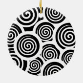 Schwarzweißspirale Vektormuster Keramik Ornament (Hinten)