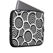Schwarzweißspirale Vektormuster Laptopschutzhülle (Vorne Rechts)