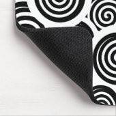 Schwarzweißspirale Vektormuster Mousepad (Ecke)