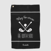 Schwarzweißsport Mit Monogramm Golfer Golfhandtuch (Vorderseite)