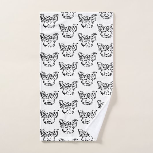 Schwarzweißstäbchen Badhandtuch Set (Handtuch)