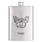 Schwarzweißstäbchen Flachmann (Vorderseite)