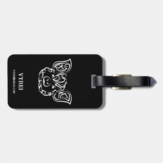 Schwarzweißstäbchen Gepäckanhänger (Rückseite horizontal)